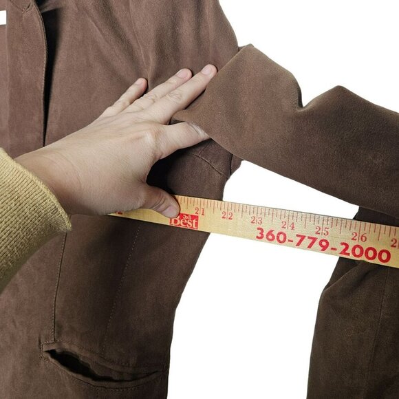 Coldwater Creek Brown Jacket Blazer Polyester Button Clousure sz M - Picture 9 of 10